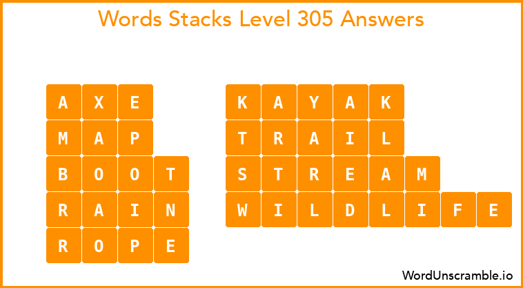 Word Stacks Level 305 Answers