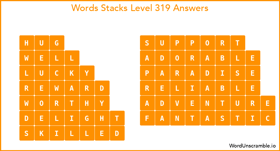 Word Stacks Level 319 Answers