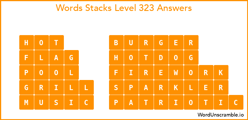 Word Stacks Level 323 Answers