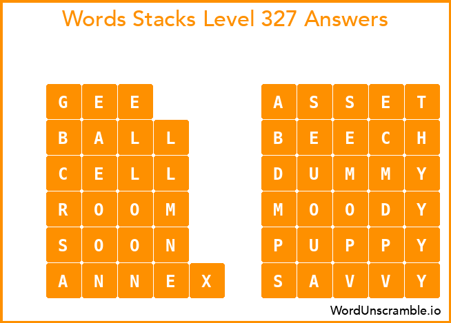 Word Stacks Level 327 Answers
