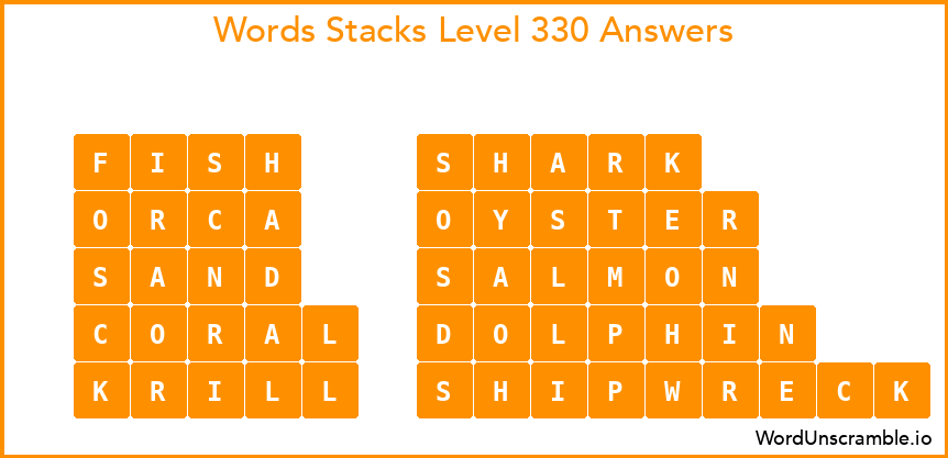 Word Stacks Level 330 Answers