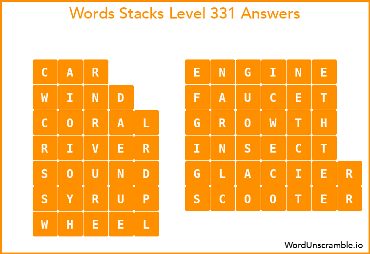 Word Stacks Level 331 Answers