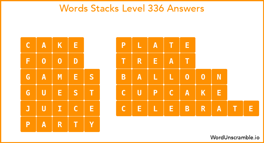 Word Stacks Level 336 Answers