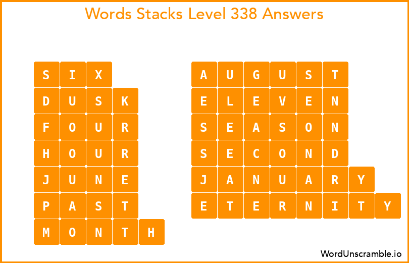 Word Stacks Level 338 Answers