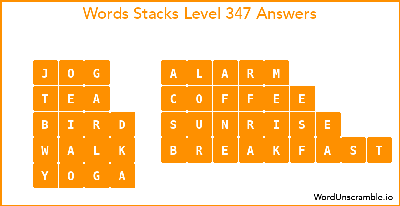Word Stacks Level 347 Answers