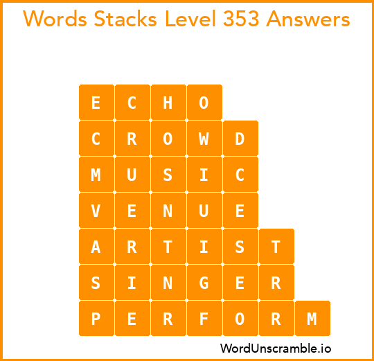 Word Stacks Level 353 Answers