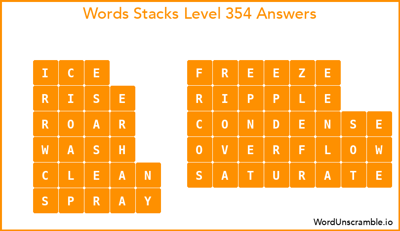 Word Stacks Level 354 Answers