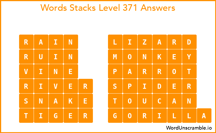 Word Stacks Level 371 Answers