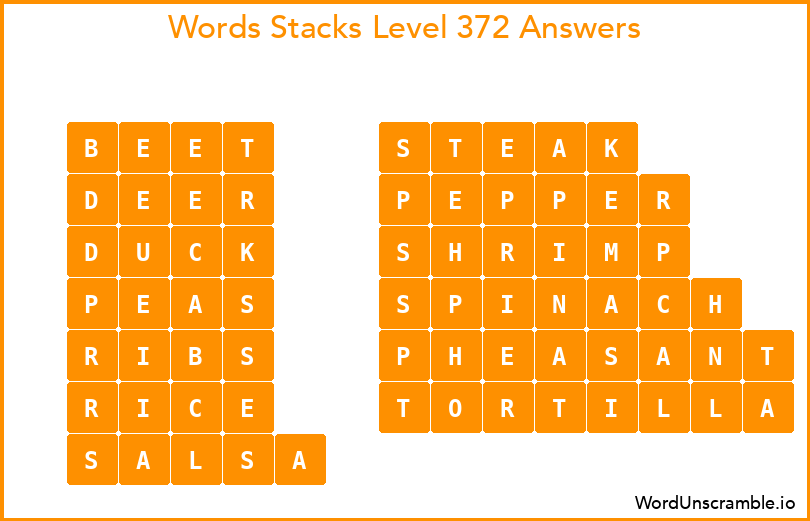 Word Stacks Level 372 Answers