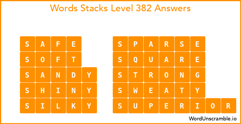Word Stacks Level 382 Answers