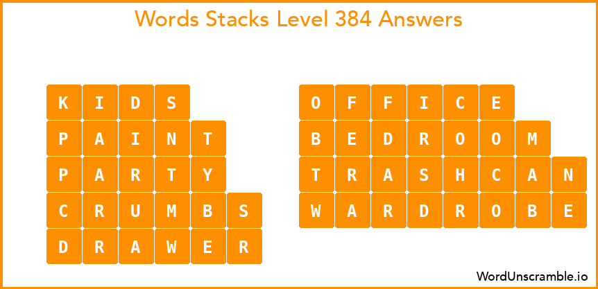 Word Stacks Level 384 Answers