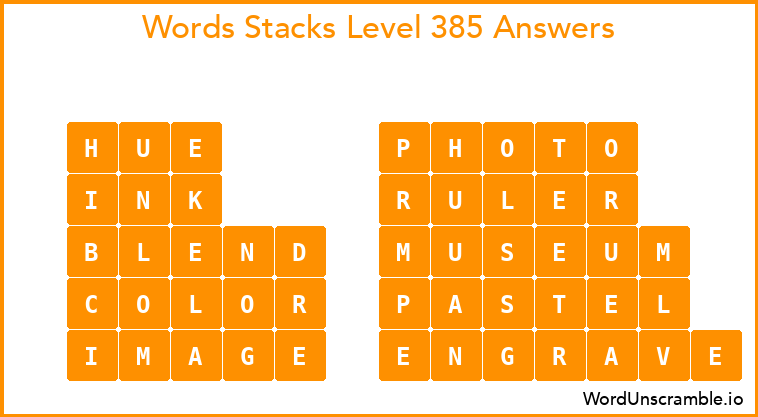 Word Stacks Level 385 Answers