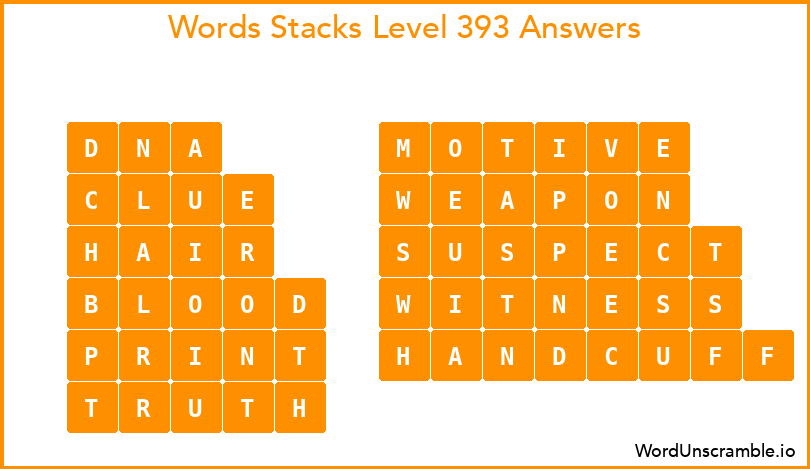 Word Stacks Level 393 Answers
