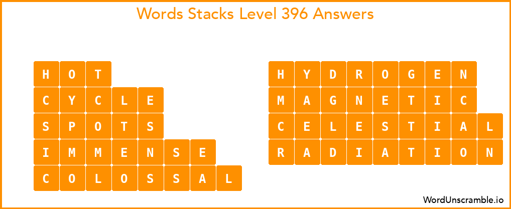 Word Stacks Level 396 Answers