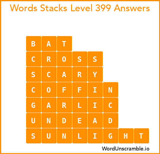Word Stacks Level 399 Answers
