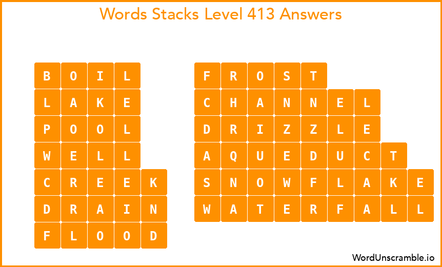 Word Stacks Level 413 Answers