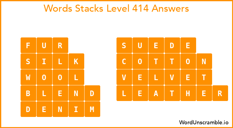 Word Stacks Level 414 Answers