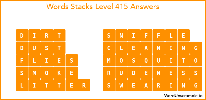 Word Stacks Level 415 Answers
