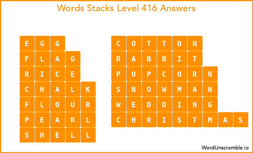 Word Stacks Level 416 Answers