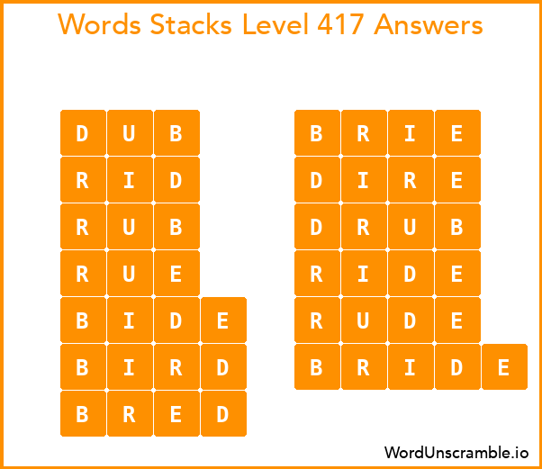 Word Stacks Level 417 Answers
