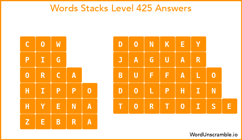 Word Stacks Level 425 Answers