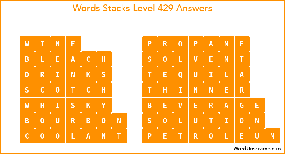 Word Stacks Level 429 Answers