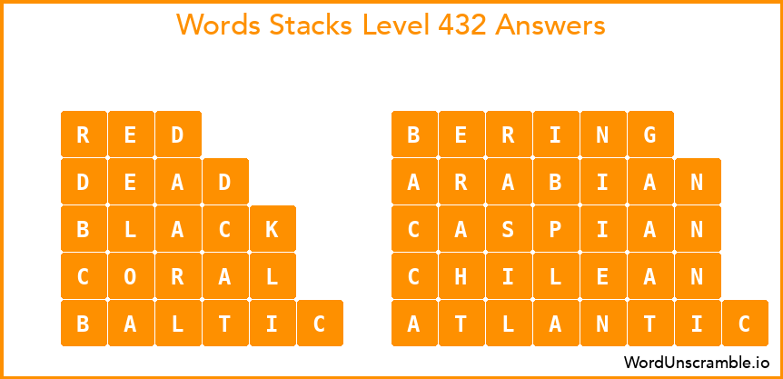 Word Stacks Level 432 Answers