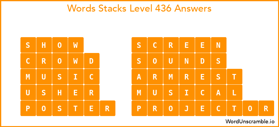 Word Stacks Level 436 Answers