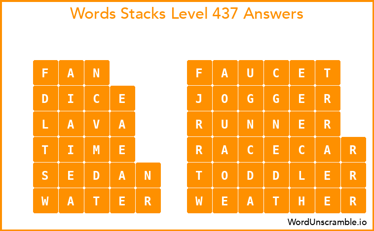 Word Stacks Level 437 Answers