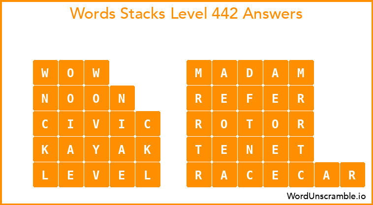 Word Stacks Level 442 Answers