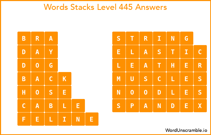 Word Stacks Level 445 Answers