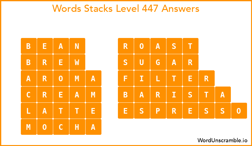Word Stacks Level 447 Answers