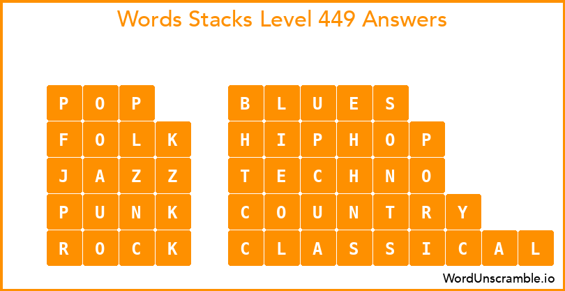 Word Stacks Level 449 Answers