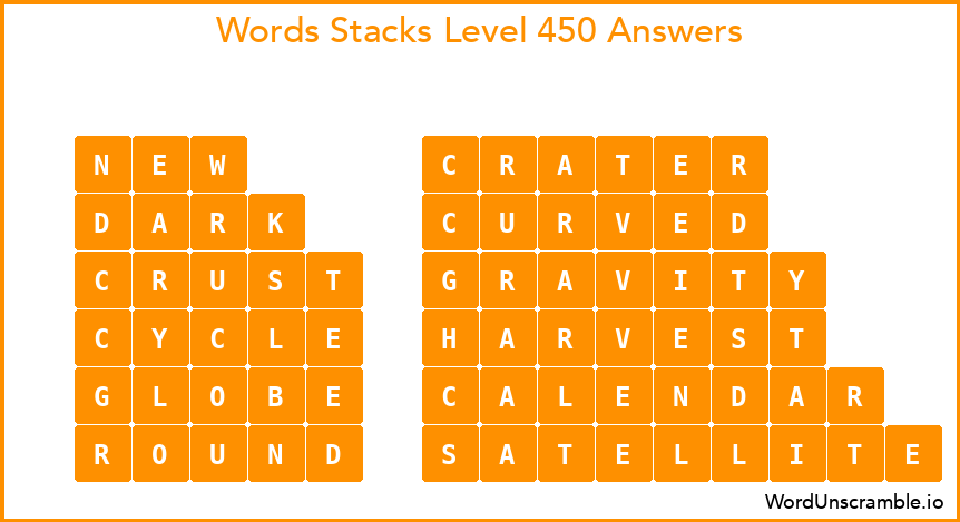 Word Stacks Level 450 Answers