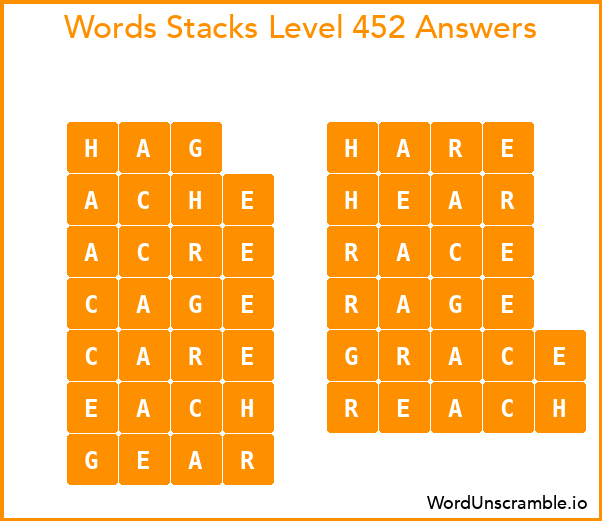 Word Stacks Level 452 Answers