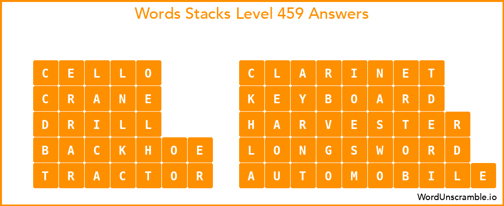 Word Stacks Level 459 Answers