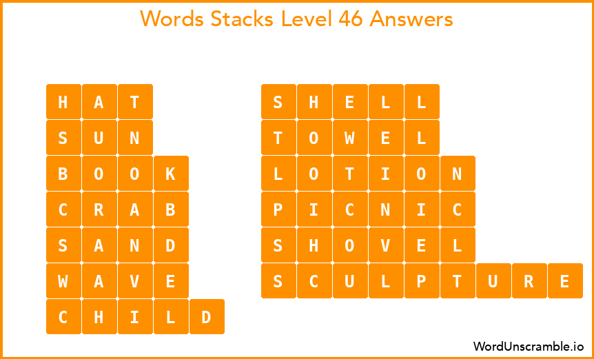 Word Stacks Level 46 Answers