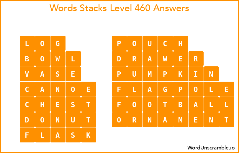 Word Stacks Level 460 Answers