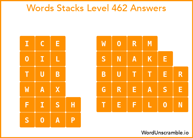 Word Stacks Level 462 Answers