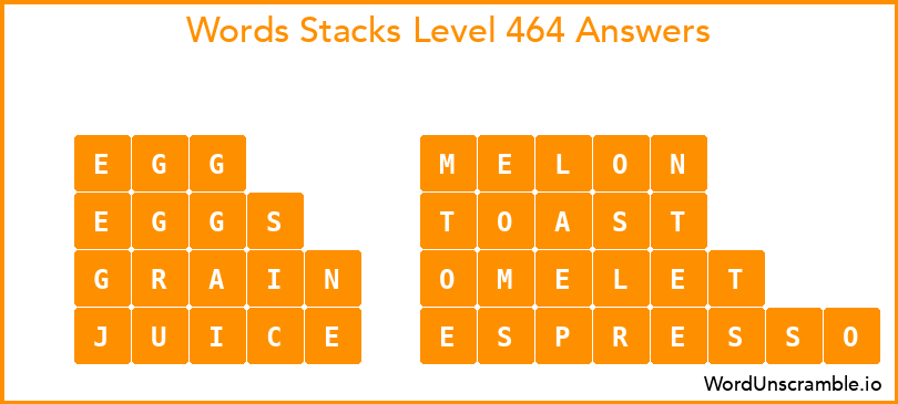 Word Stacks Level 464 Answers