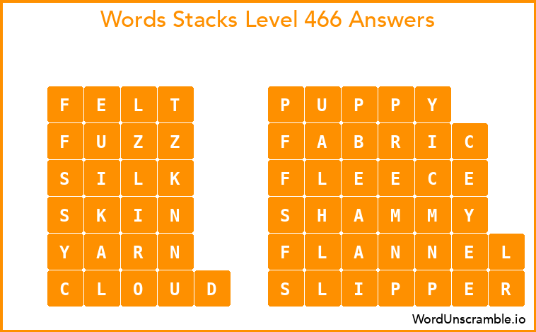 Word Stacks Level 466 Answers