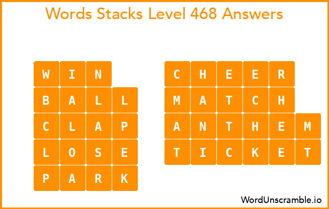 Word Stacks Level 468 Answers