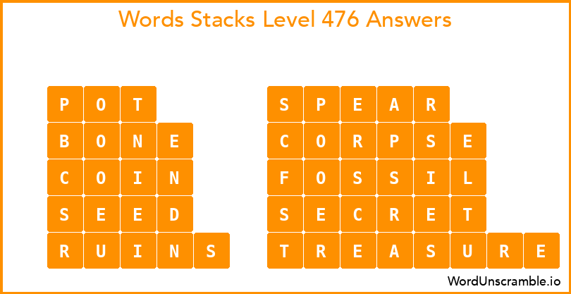 Word Stacks Level 476 Answers