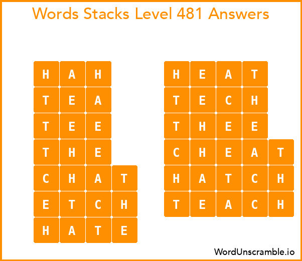 Word Stacks Level 481 Answers