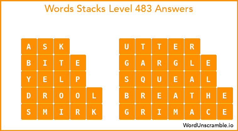 Word Stacks Level 483 Answers