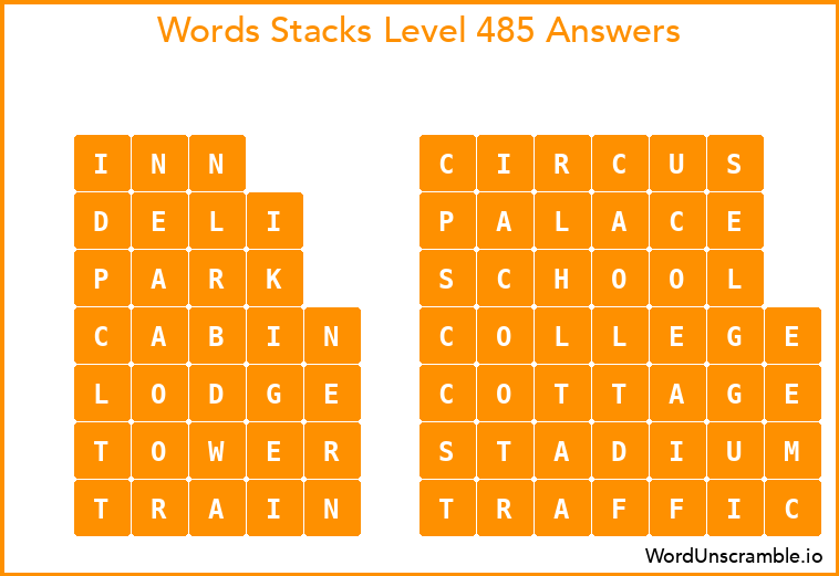 Word Stacks Level 485 Answers