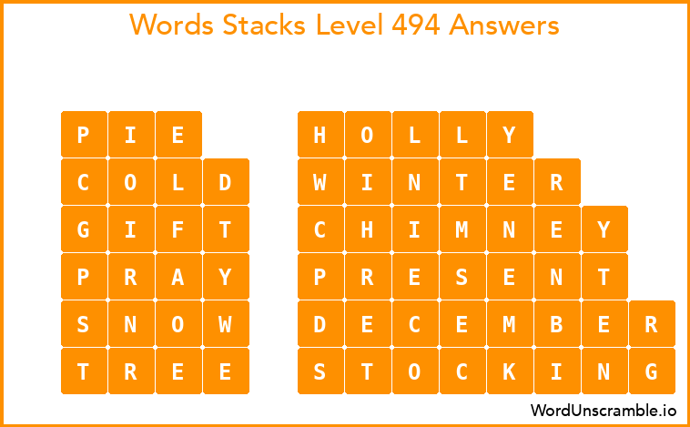 Word Stacks Level 494 Answers