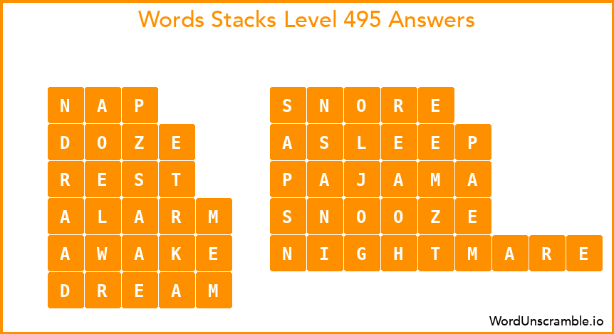 Word Stacks Level 495 Answers