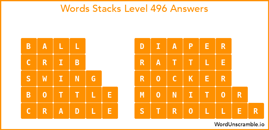Word Stacks Level 496 Answers