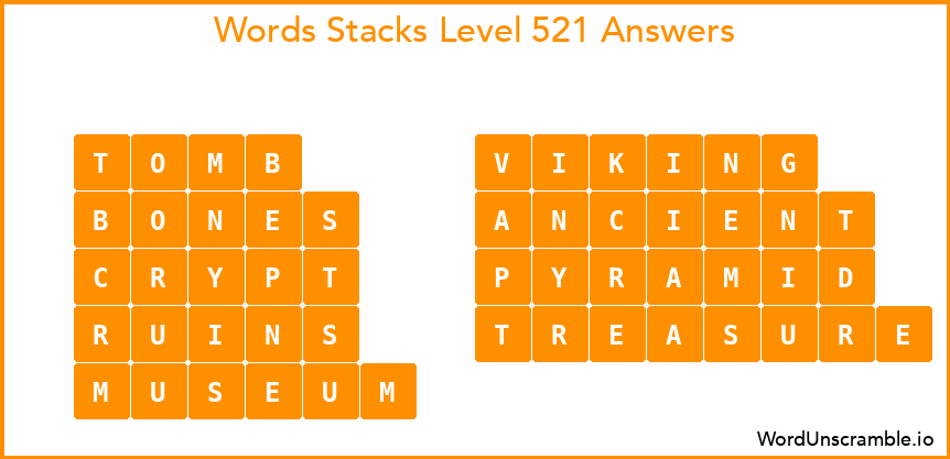 Word Stacks Level 521 Answers